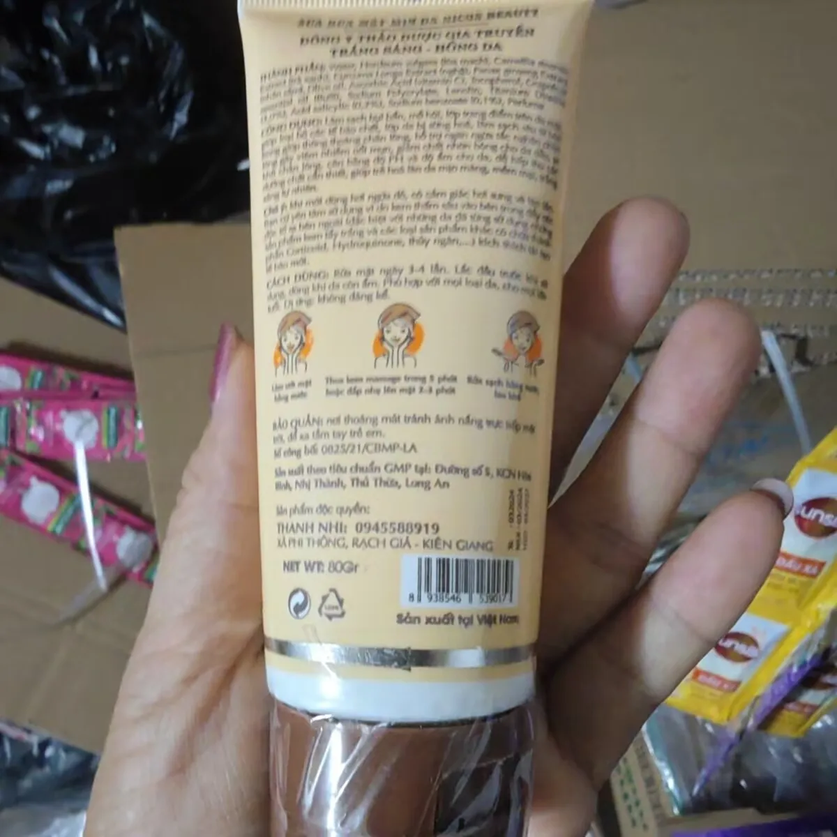 Vietnamese Ginseng Facial Soap, Turmeric Cleanser Sua Rua MatDong Y NicosChinhHang 80g grams