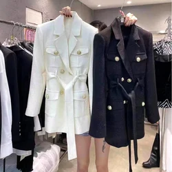 HIGH QUALITY Newest Vintage Jackets Korean Elegant Tweed Coats Autumn Slim Casual Office Lady Outerwear