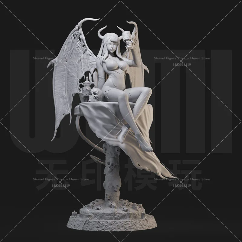 1/24 1/18 1/12 Scale Female Charm Demon Succubus Western Legends  DIY Self-assembled GK 3D Resin Un-panited White White Doll