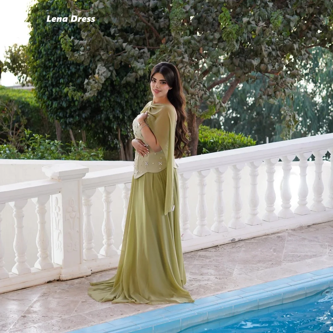 

Lena Prom Dresses 2025 Luxury Dresses for Party Dresses Woman 2025 Chiffon Shawl Customized Robe De Cocktail Femme Line A Shiny