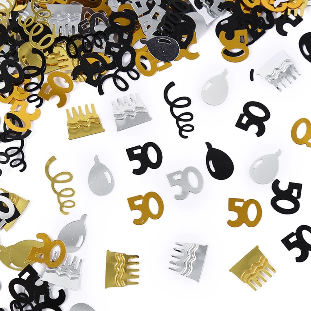 15 g/Beutel Zahlen-Konfetti-Dekorationen, 18/30/40/50/60, alles Gute zum Geburtstag, Party, Jahrestag, Tischplatte, Streuungsatmosphäre, Zubehör – Detail 7