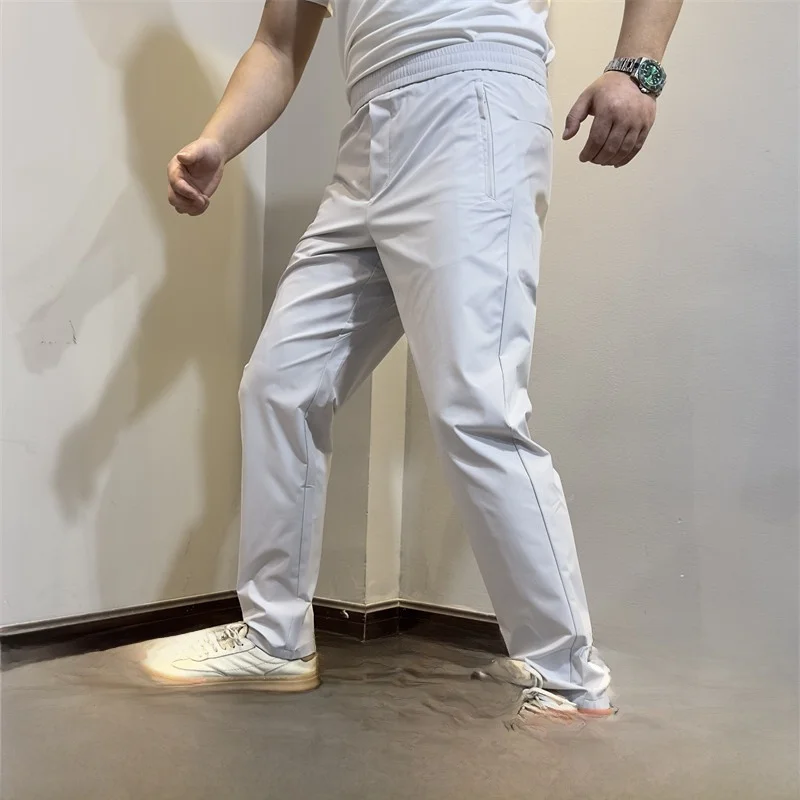 

High-End Elastic Waist Straight Leg Sports Qui Dry Pants for Men Casual Loose Fit Youthful Energy Sle Spring Summer