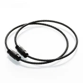 10個彩色不銹鋼絲鑰匙圈纜繩環螺絲鎖繩鑰匙圈鑰匙圈戶外工具 10 最佳銷售 鑰匙環 - №1