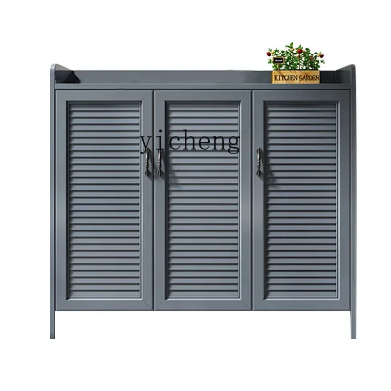 Neuer Outdoor-Schuhschrank aus Aluminiumlegierung mit Großer Kapazität, Regen- und Sonnenschutz, Verstärkter Schuhschrank und Aufbewahrungsschrank