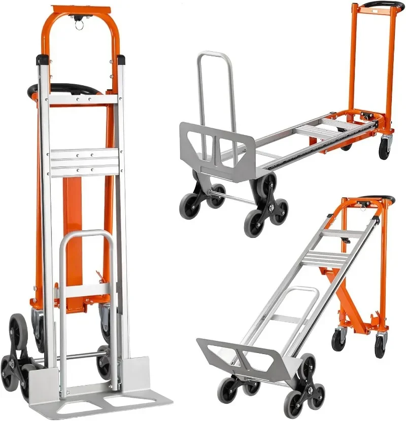 3 in 1 Foldable Aluminum Alloy Dolly Cart, Heavy Duty Hand Truck for Logistics Courier Delivery