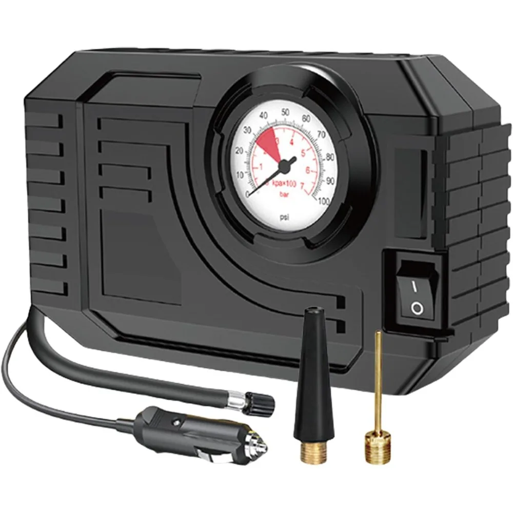 自転車ポンプ - タイヤインフレーター、ポータブルエアコンプレッサー、LEDライト付き小型コードレスカータイヤインフレーター、車両アクセサリー電動