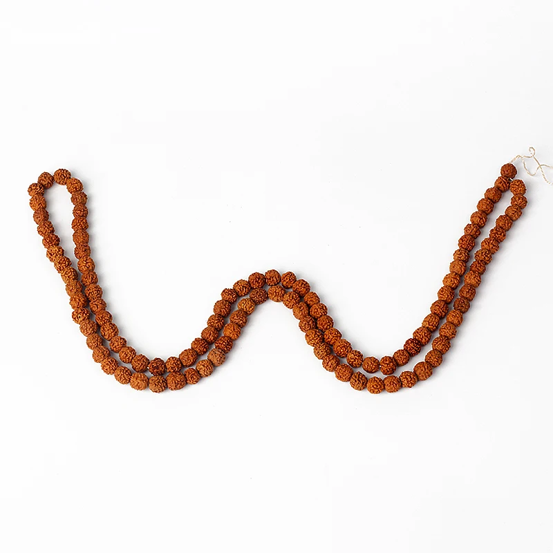 Natural Rudraksha Mala 108 Beads 7/9mm Mala Prayer Meditation Buddhist for Necklaces Meditation Practice Bracelet Accessories