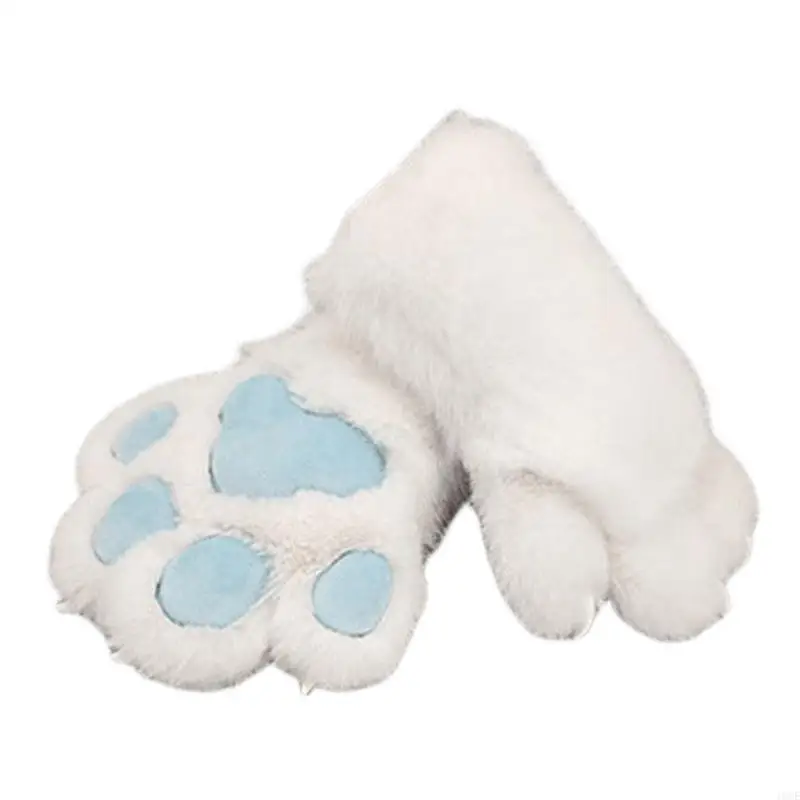 Furry Paws Gloves Cosplay Costume Handwear With Soft Pads for Anime Event Gathering Halloween Party Photography Wear 