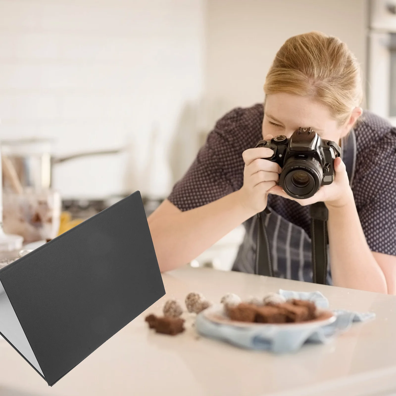 لوحة عاكسة مقاس A4 للتصوير الفوتوغرافي للمجوهرات باللون الأبيض والأسود وموزع ضوء جانبي للاستوديو لا يزال الحياة