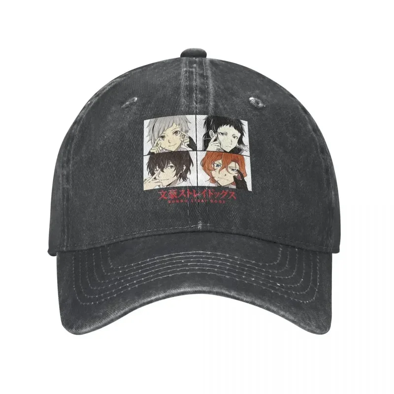 Casual bungou stray dogs baseball cap unisex style distressed denim washed Sun cap Ranpo Dazai outdoor activities caps hat