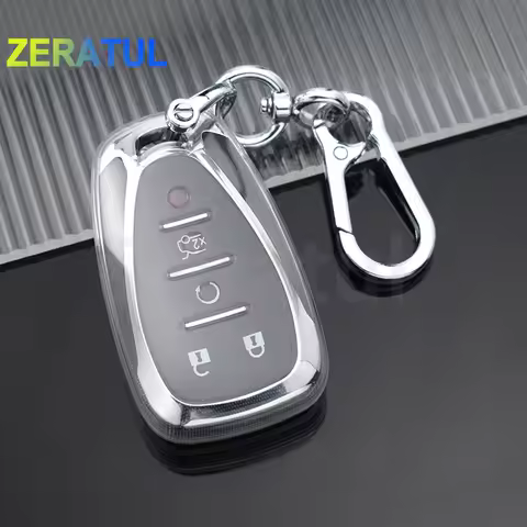 Transparent TPU Car Key Case Cover For Chevrolet 2017-2019 Chevy Malibu Camaro Cruze Traverse Sonic Volt Bolt Equinox