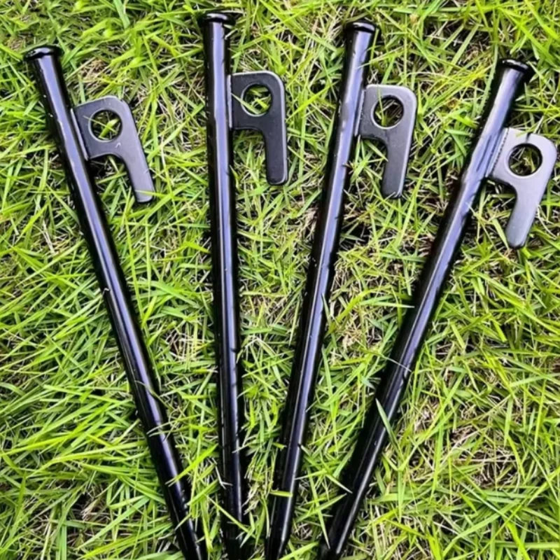 4 pces/8 Polegada barraca ao ar livre prego estacas de barraca de aço resistente estacas para acampamento dossel toldo tenda acampamento chão