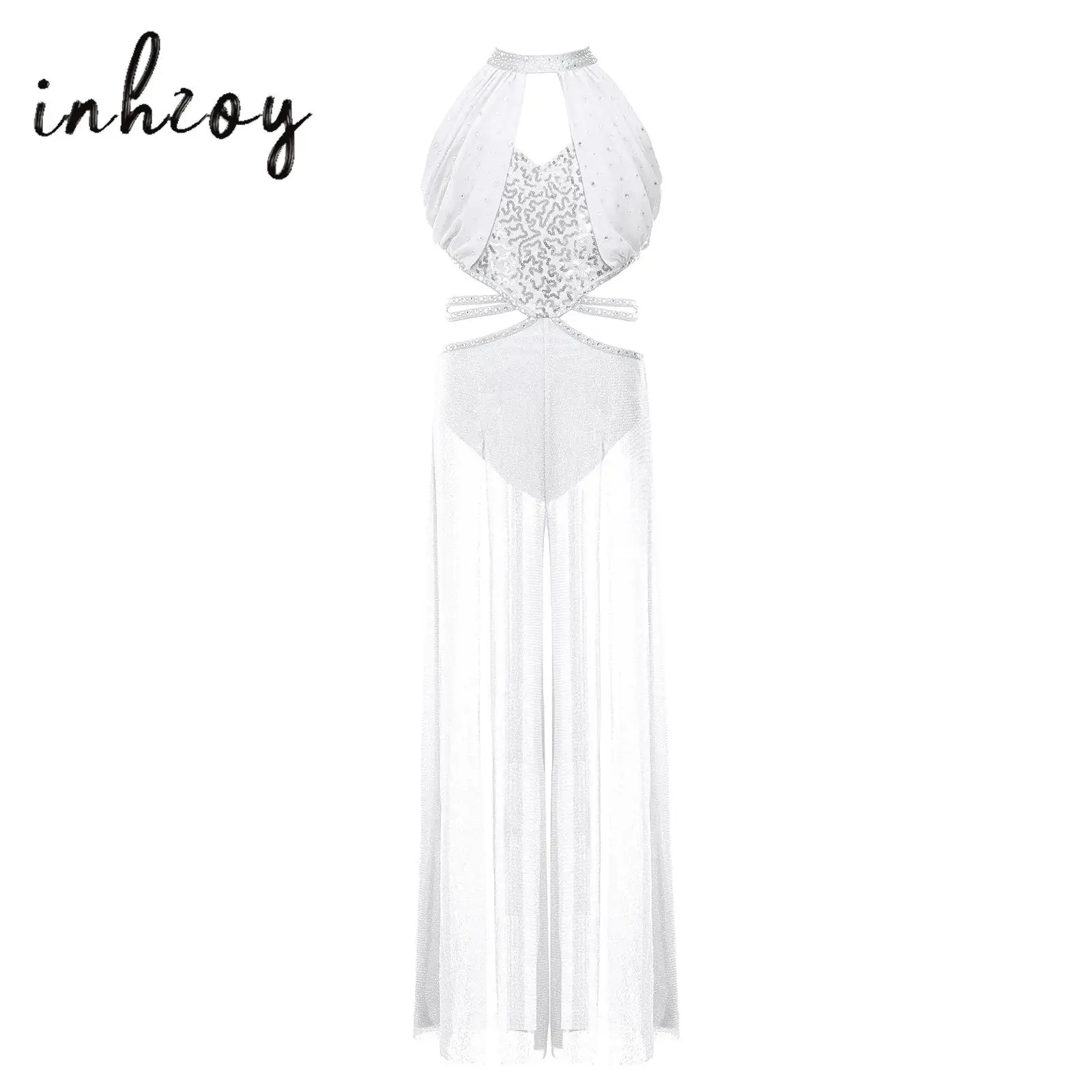 

Gymnastics Ballet Unitards Jumpsuit for Kids Girls Shiny Sequin Modern Contemporary Lyrical Dance Performance Costumes Dancewear