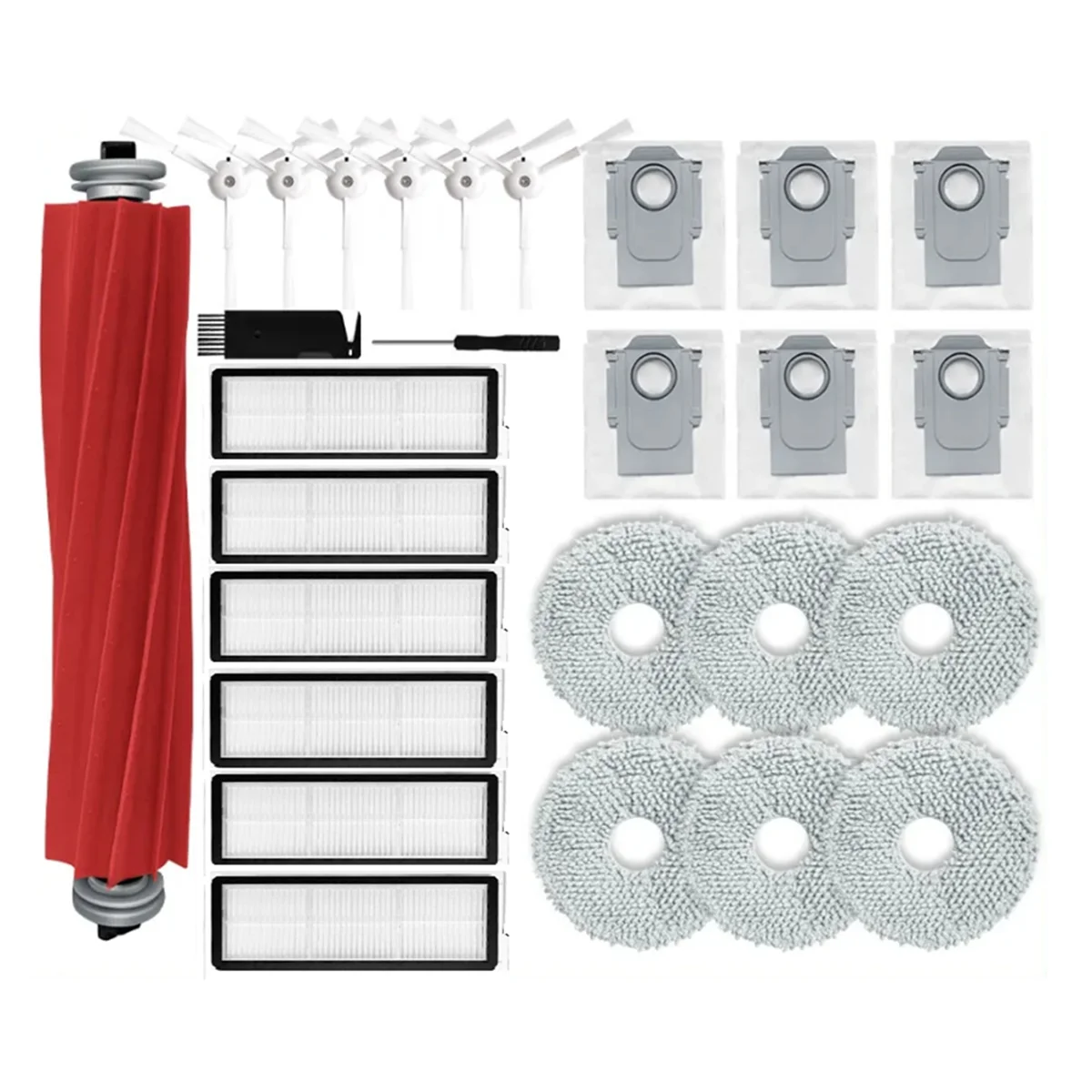 27PCS for Q MaxV / P10 Pro Robot Vacuums Replace Part Main Side Brush Filter Mop Cloths Dust Bag