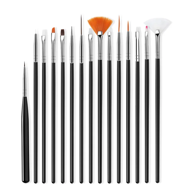 15pcs Ail Art Brushes Kit Makeup Tools For Manicure Accessories High Quality Professional Supplies Kolinsky Scrub Pen Set