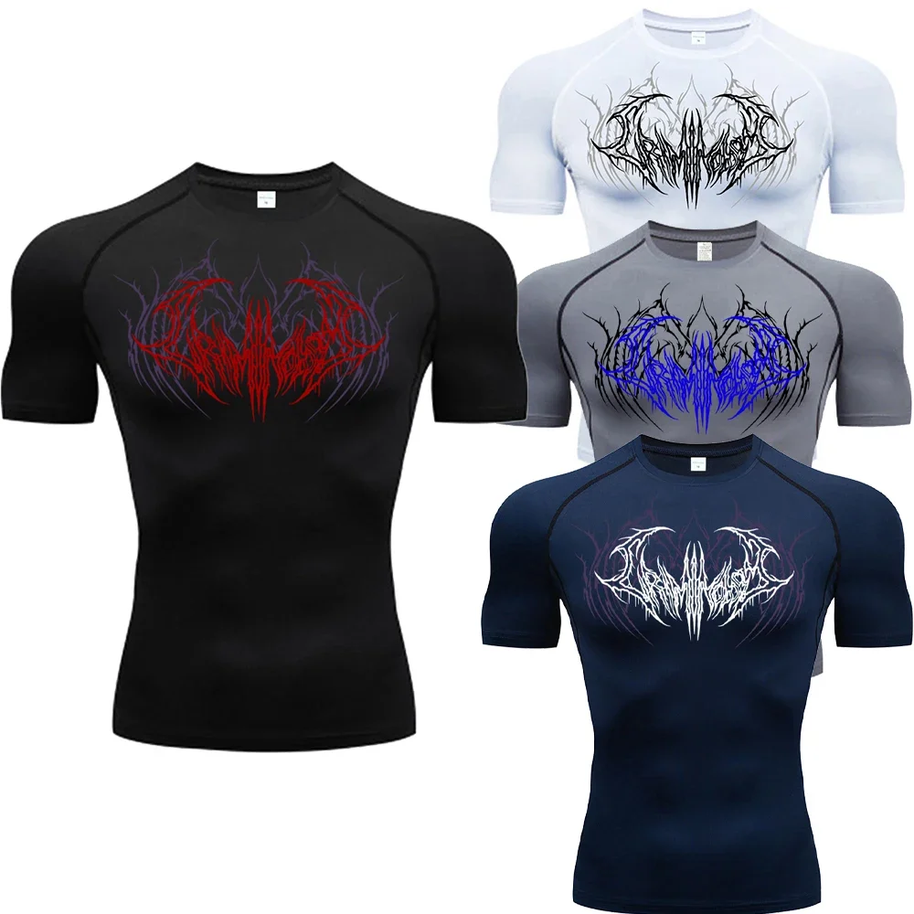 

2025 Compression T Shirt Men Short Sleeve Sport Tees Fitness Running Sportsear Men Gym Elastic Quick Dry Jogging T-shirt Tops