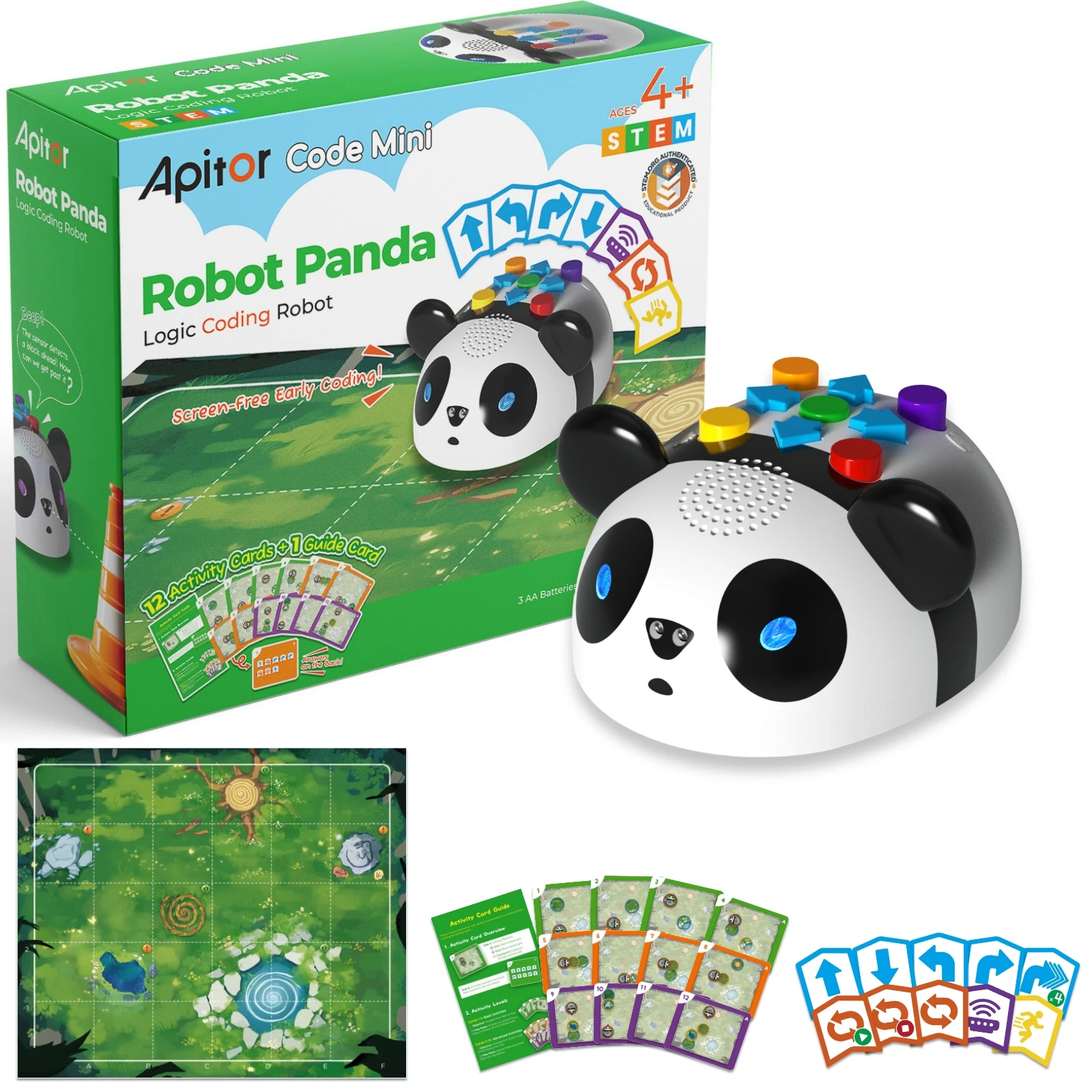 Apitor Early Coding Pal Screen-Free STEM Toy Preschool Coding Pal Explore & Learn Educational Birthday Gift for Toddlers Kids 3+