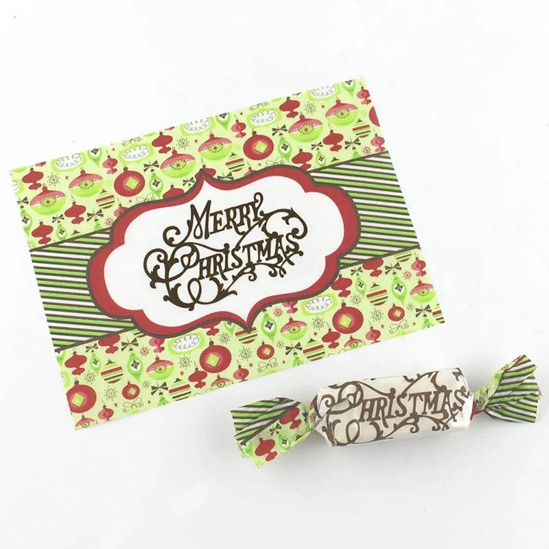 

500Pcs Christmas Party Handmade Candy Wrappers Twisting Wax Paper Caramel Sweets Lolly Baking Nougat Wrapping Paper For New year