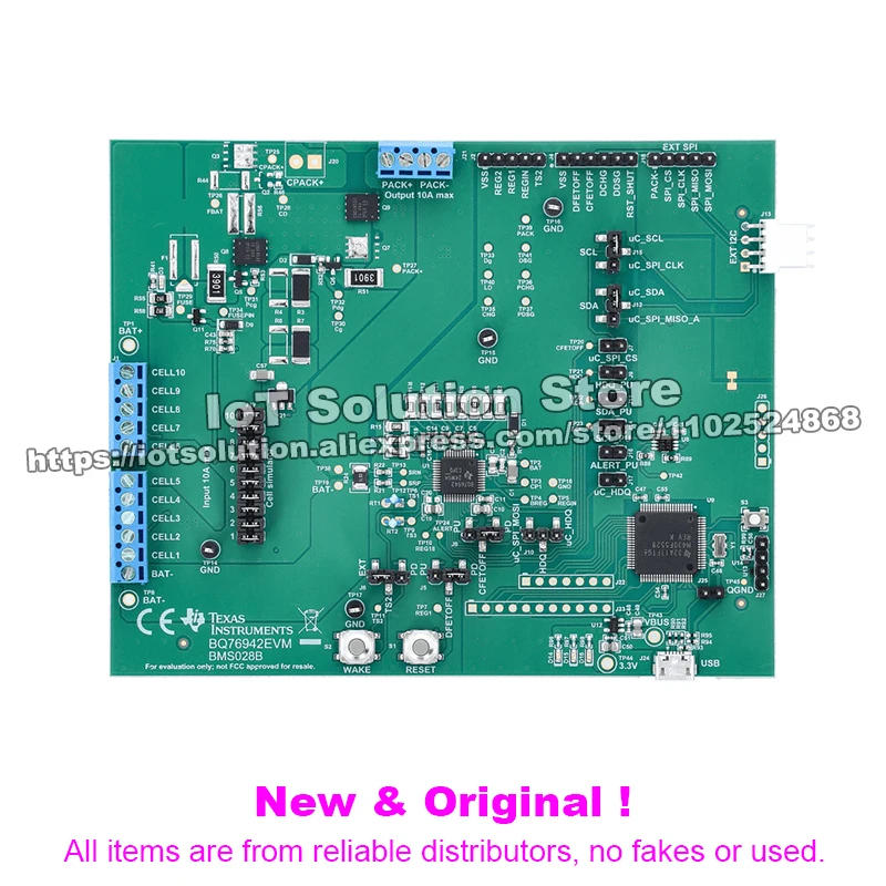 BQ76942EVM 3-series to 10-series Li-ion, Li-polymer and LiFePO4 battery monitor and protector EVM