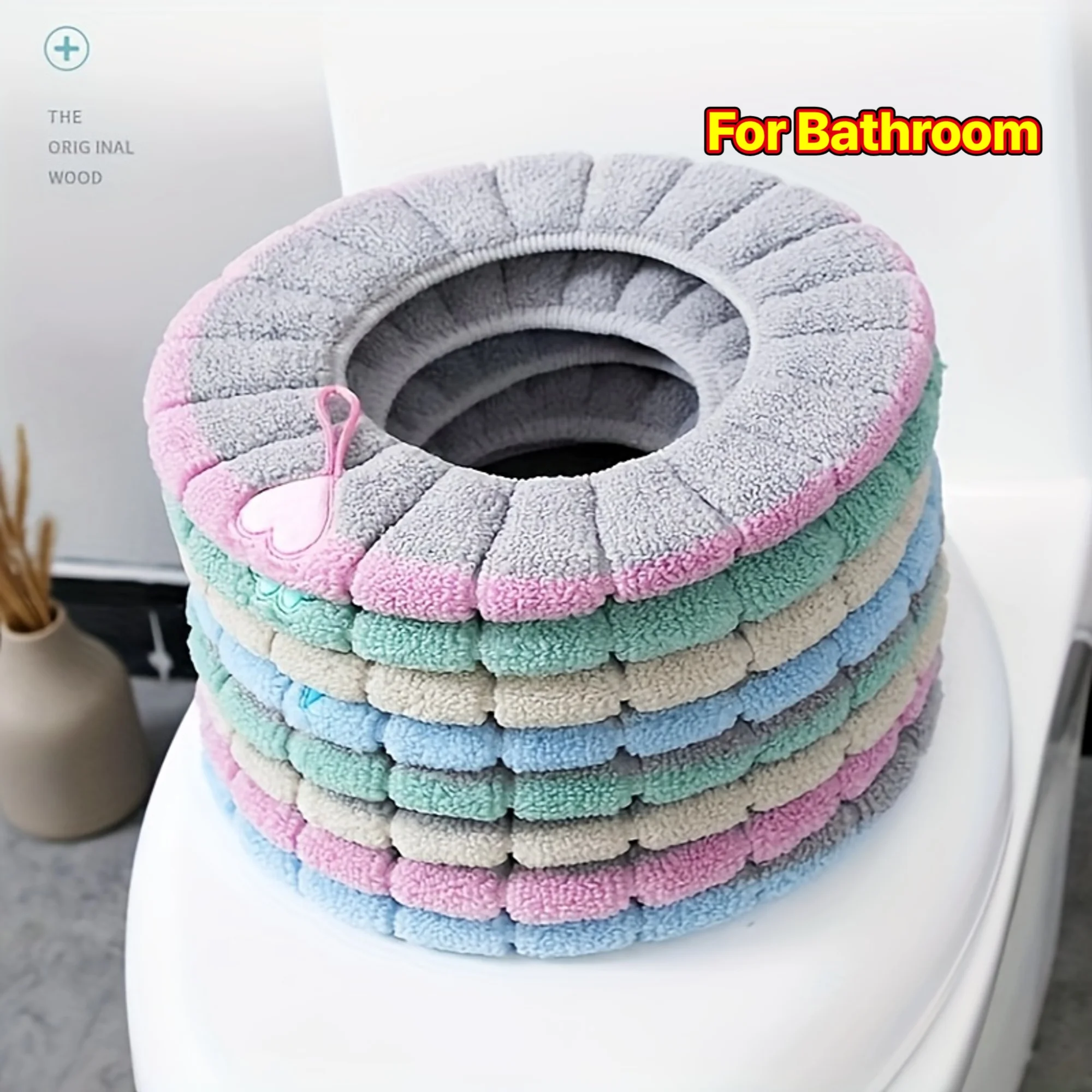 5-teiliger warmer Winter-Toilettensitzbezug – weiches, dickes und warmes Sitzkissen, abnehmbares und leicht zu reinigendes Design, tragbar, geeignet