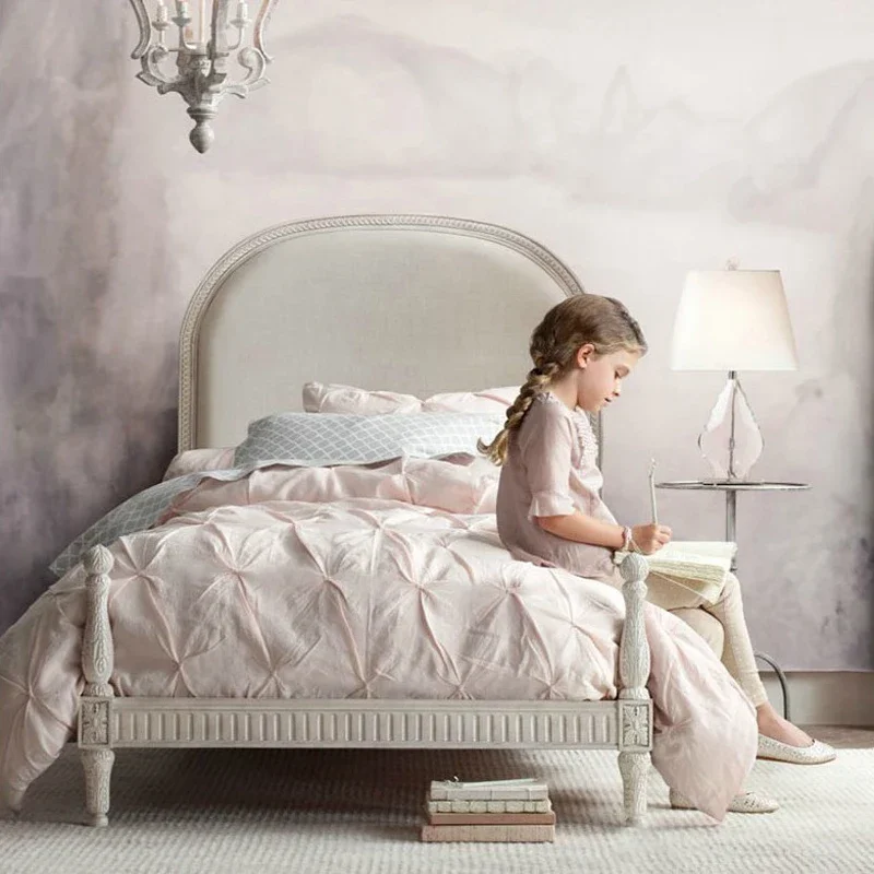 American rural retro children's solid wood bedFurniture supplies, furniture