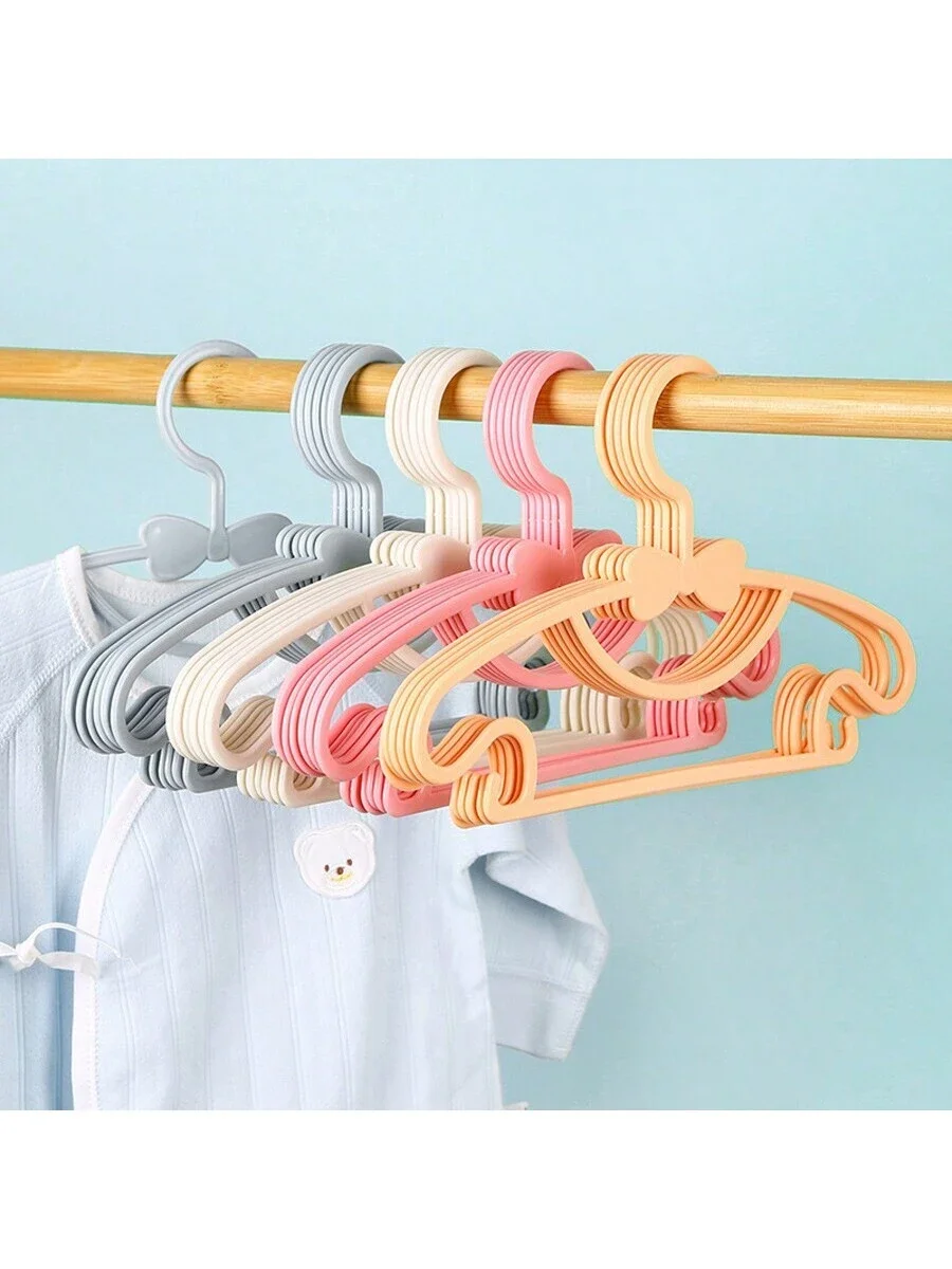 10 قطع من شماعات ملابس الأطفال متعددة الوظائف، رف تجفيف ملابس الأطفال المحمول المضاد للانزلاق ودعم الملابس لحديثي الولادة، في