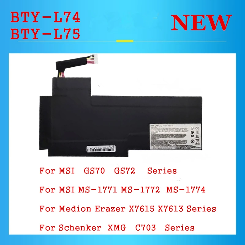 

BTY-L76 Laptop Battery for MSI GS70 MS-1771 MS-1772 MS-1774 GS72 For Schenker XMG C703 Series
