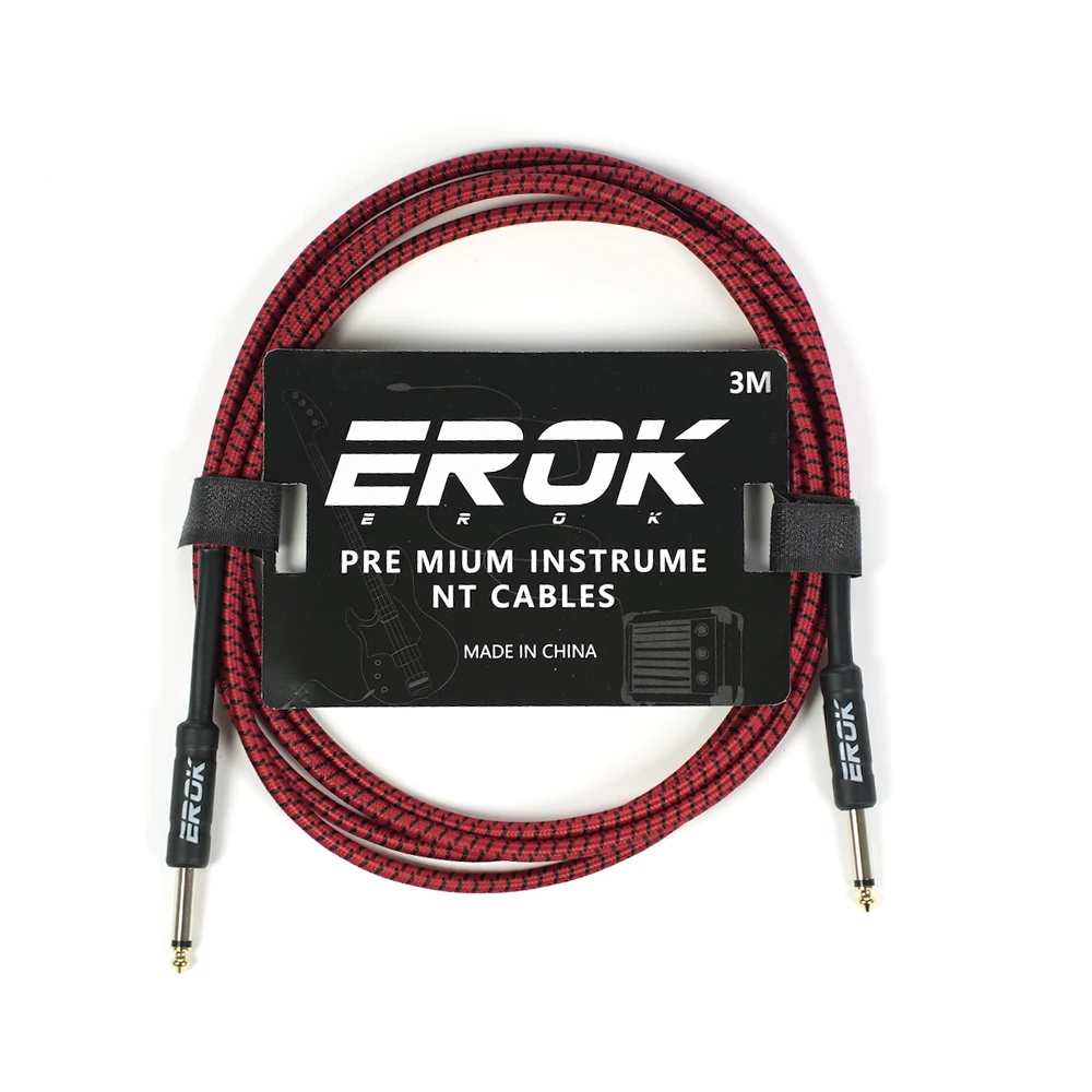 EROK Electric Guitar Cable Effects 3 Meters Wire Amp Audio Cable Guitar & Bass Music Universal Cable Instrument Accessories