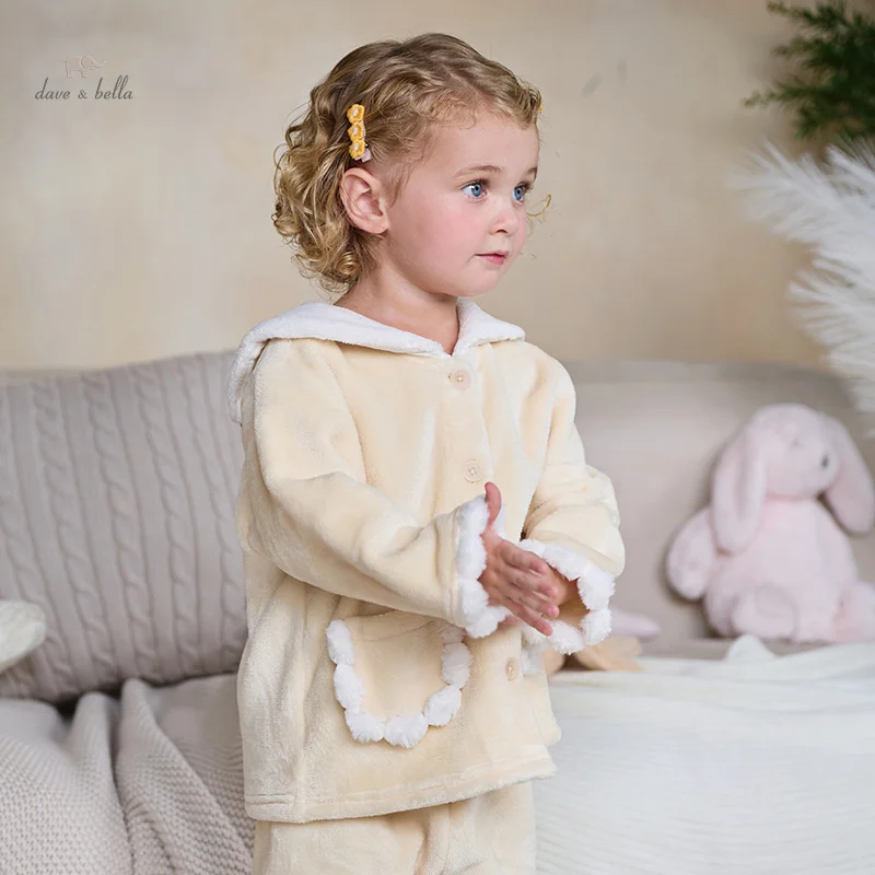 

Dave Bella Girls Baby Pajama Set New Autumn Winter Children's Comfortable Fashion Cute Sweet Indoor Warm DB4243454