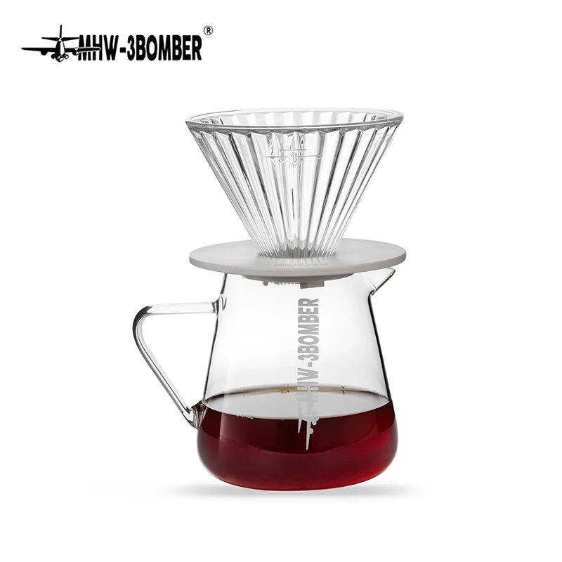 MHW-3BOMBER 500ml Coffee Server Glass Coffee Pot Espresso Dripper Pour Over Maker Brewer Pot Clear Chic Home Kitchen Accessories