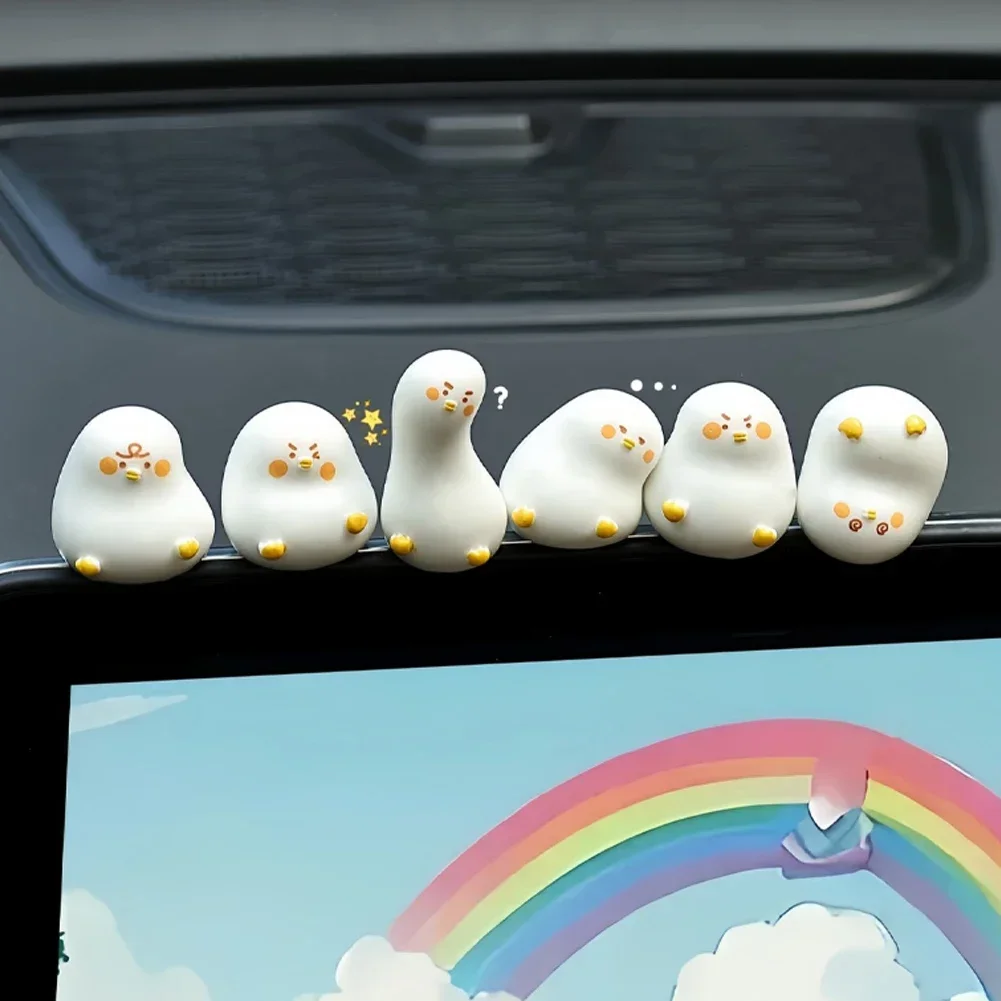 3/6pcs Sitting Duck Ornament Ducks Decoration Car Decoration Mini Toy Miniature Landscape Model Car Decoration Accessories
