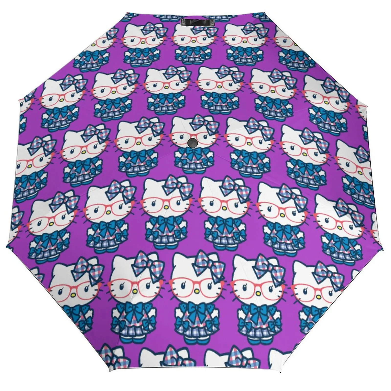 

Foldable Umbrella Hello Kitty Nerd Glasses Cartoon Cat Wind Proof Umbrella Women Men Automatic Sunshade Golf Wholesale Umbrellas