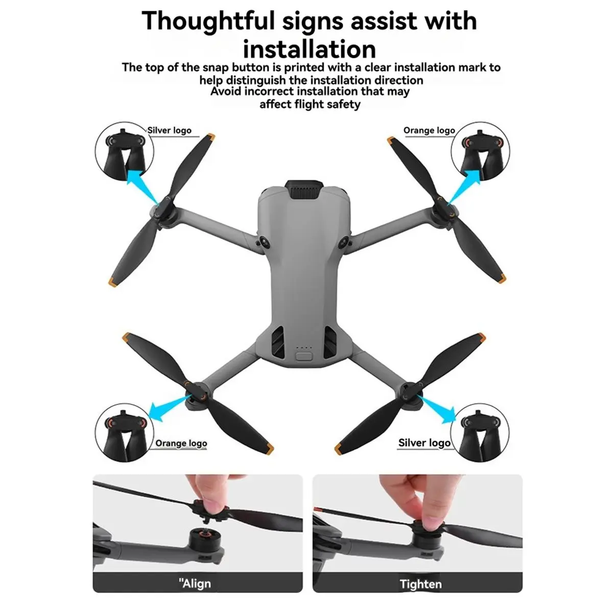 Digital Essentials 2 Pairs Propellers for Mini 5 Pro Replacement Blades Protective Parts Drone Propellers Wings Accessories