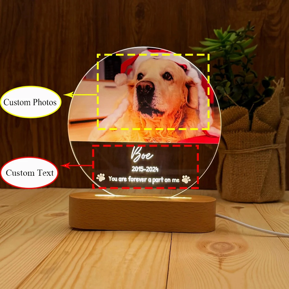 Custom Pet Keepsake Pet Memorial Plaque Acrylic Portrait Dog Loss Sympathy Tribute Personalized Sign Heartfelt Remembrance Gift