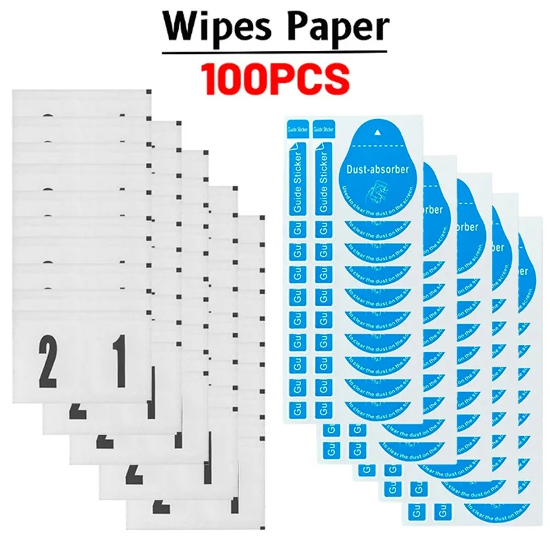 Screen Clean Cloth Dust Wipes Wet Paper Guide Sticker Absorber Dry Wet Cleaning Wipes Paper Cloth Cleaner Dedust Cleaning Kit