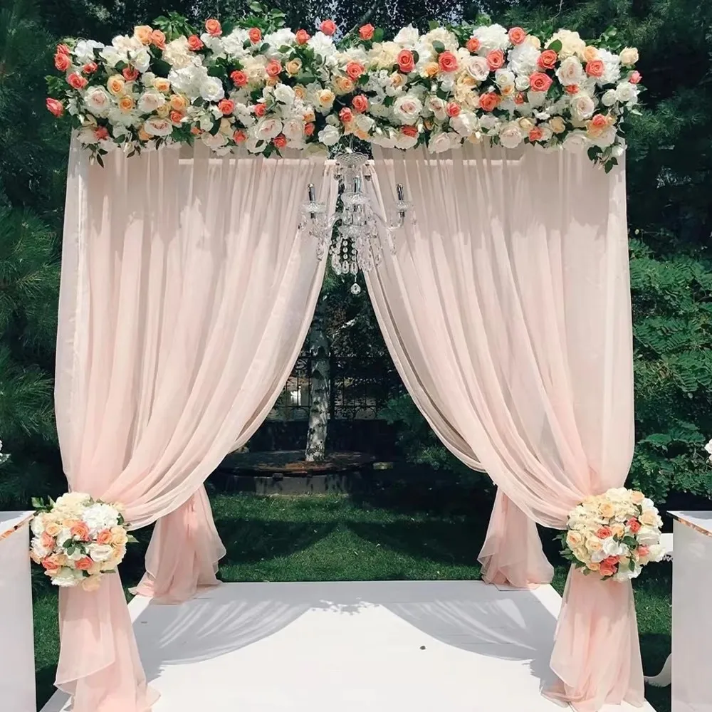 Eleganter schmiedeeiserner Hochzeitspavillon für den Außenbereich, quadratischer Metalltisch für künstliche Hochzeitsdekoration. – Detail 6