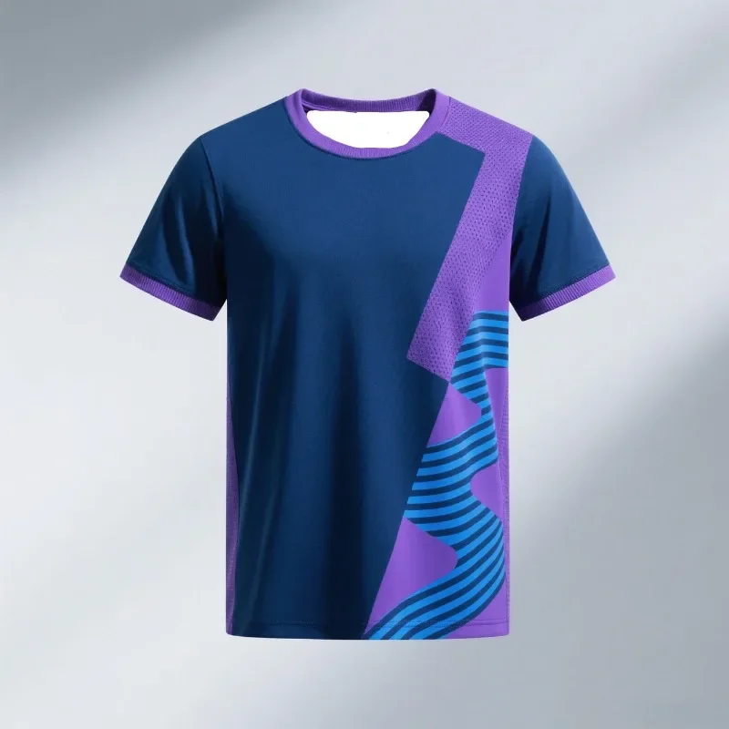 

3D Printed 2025 summer men's badminton T-shirts, outdoor sport training T-shirt, quick-drying breathable motor T-shirt