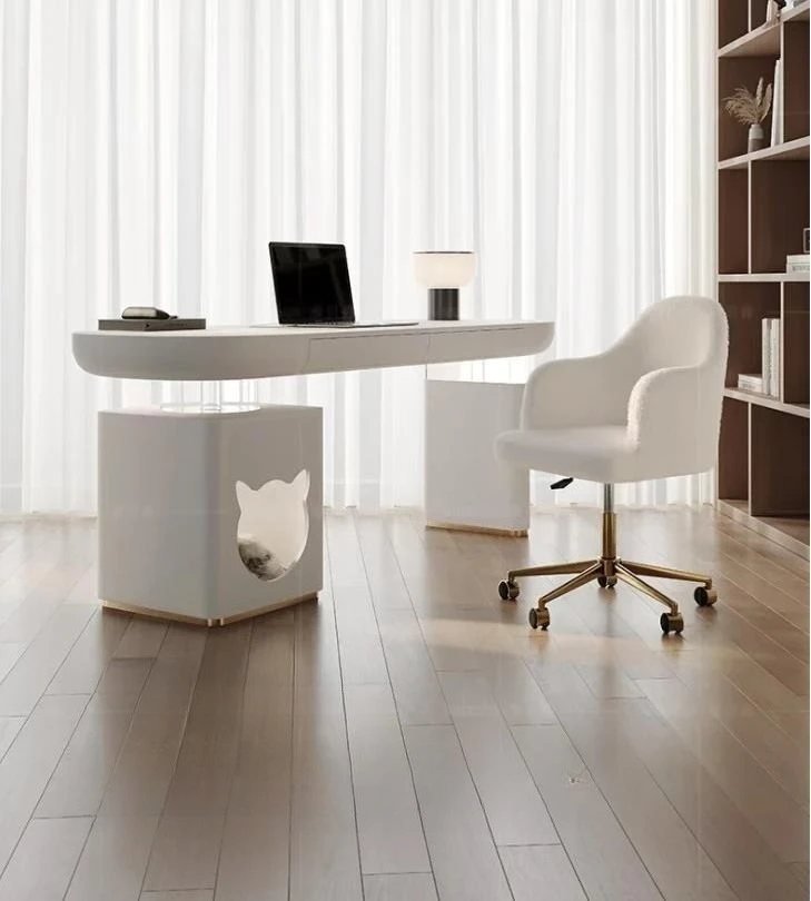 

j Italian suspended study desk light luxury modern high-end home acrylic computer desk designer office desk