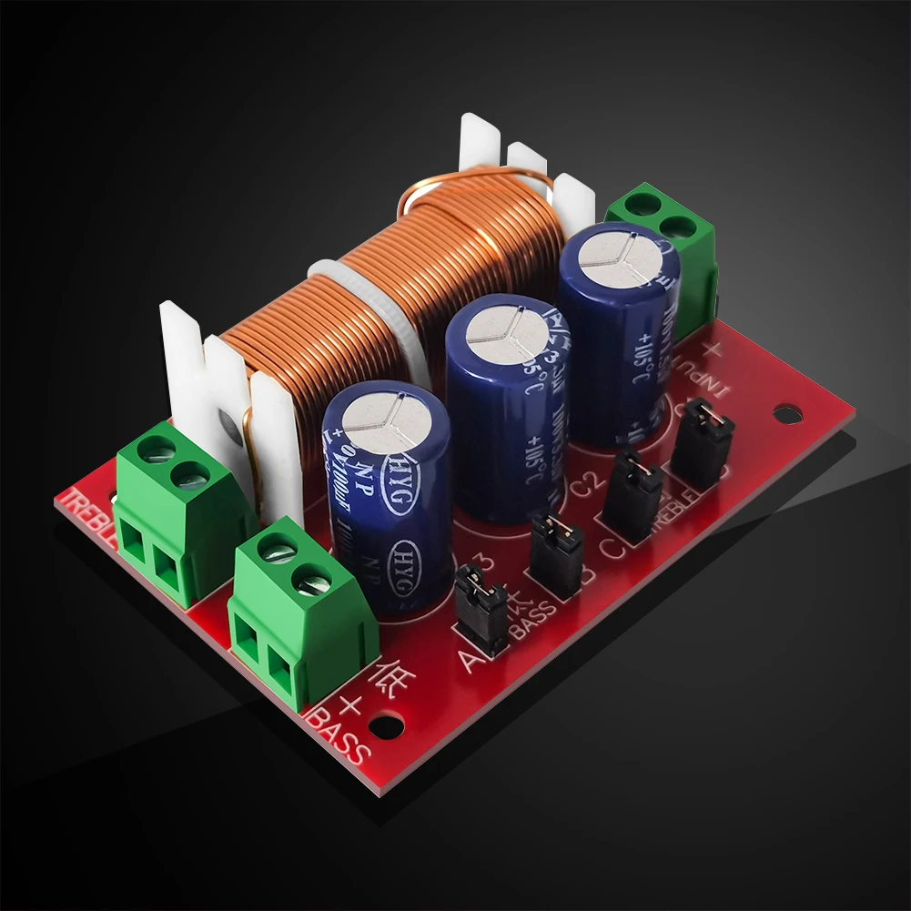 YLY-2088 2 Way Crossover Module Adjustable HiFi Speaker Modification Upgrade Board Full Range Treble Bass Welding Free