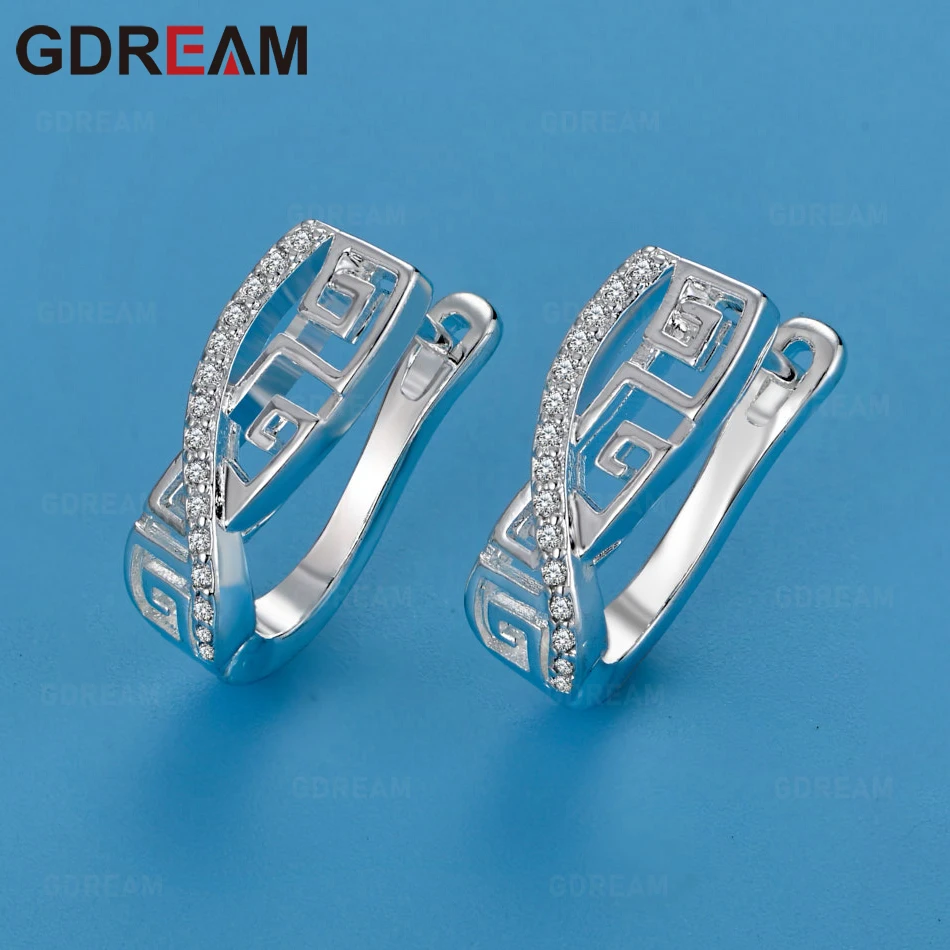 

GDREAM 925 Sterling Silver Zircon Ear Clips For Women Retro Personality Accessories Valentine'S Day Gift Jewelry