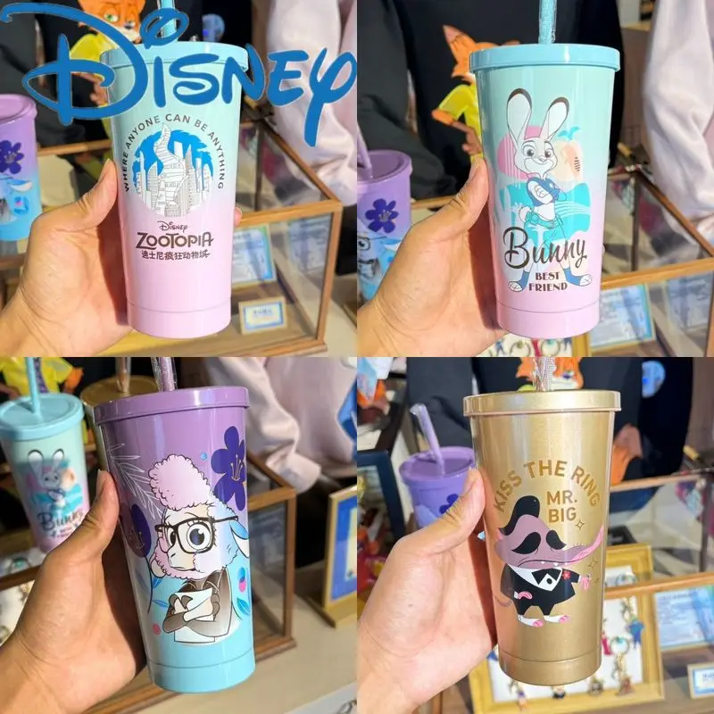 New Arrival Disney Crazy Zootopia Mr.Big Mr.Bunny Officer 500ml Thermos Mug Top Sippy Cup Cute Cartoon Stainless Steel Cups Gift