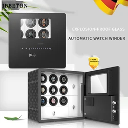 IBBETON Theftproof Automatic Watch Winder Safe Box with 6 9 12 Slot Watches Box Drawer Collection with TPD 5 Mode Control