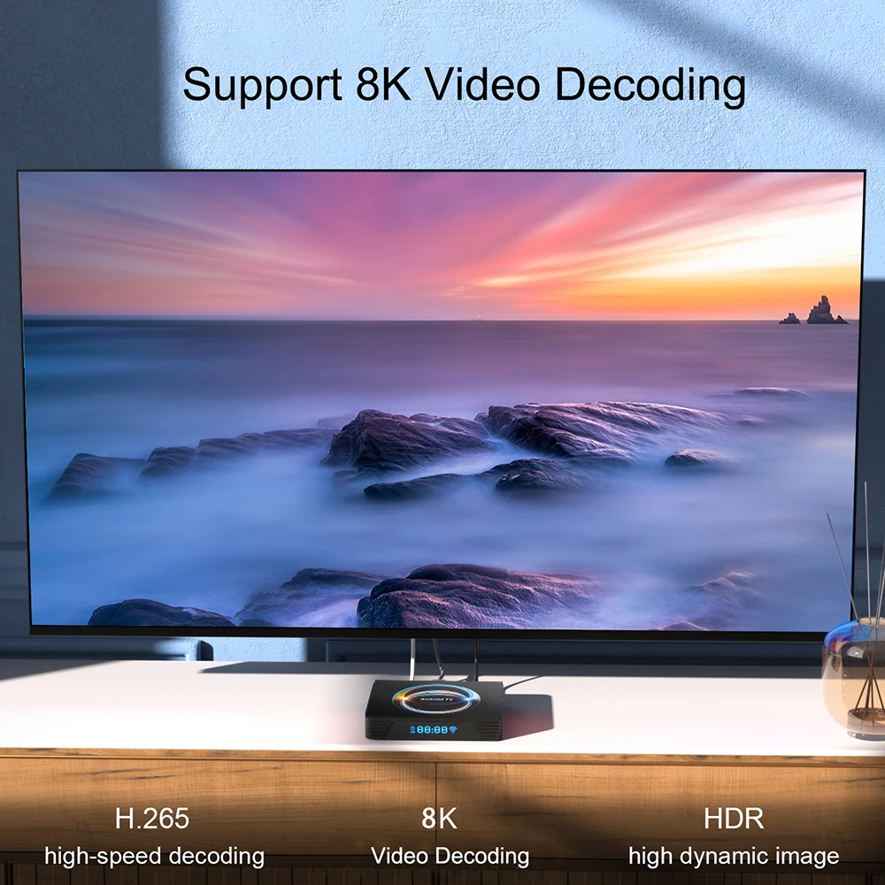 Android 16.0 TV Box 4K HD Streaming Media Player WiFi BT5.0 IPTV Support Google YouTube Netflix Smart Home Theater Set Top Box