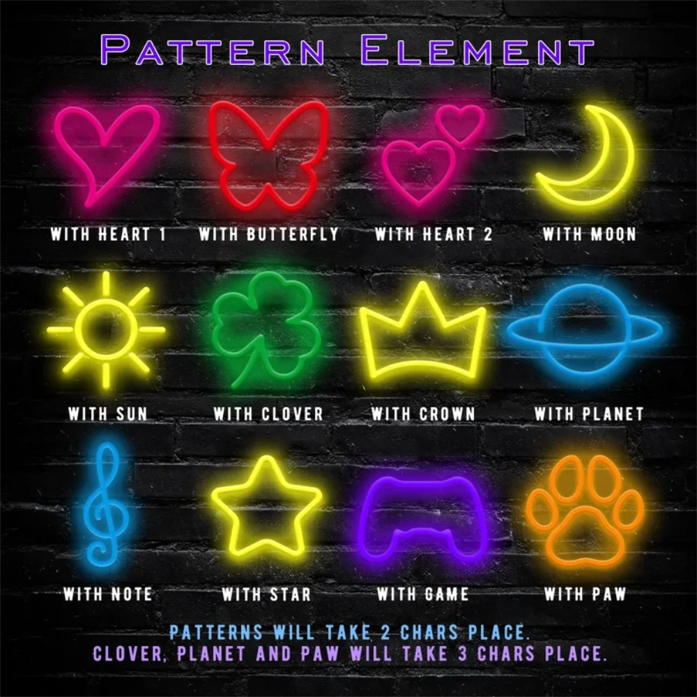 Custom Neon Sign  DIY own Pattern neon signs Personalized Led Name Light Sign for Kids Home Decor Gift  Wall Decor Bedroom Decor