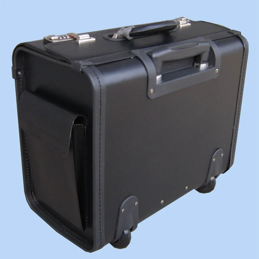 Business Suitcase Wheel Trolley Case 18 Inch PU Boarding Flight Box Laptop Tablet Computer Storage Bag Luggage Men Women Handbag