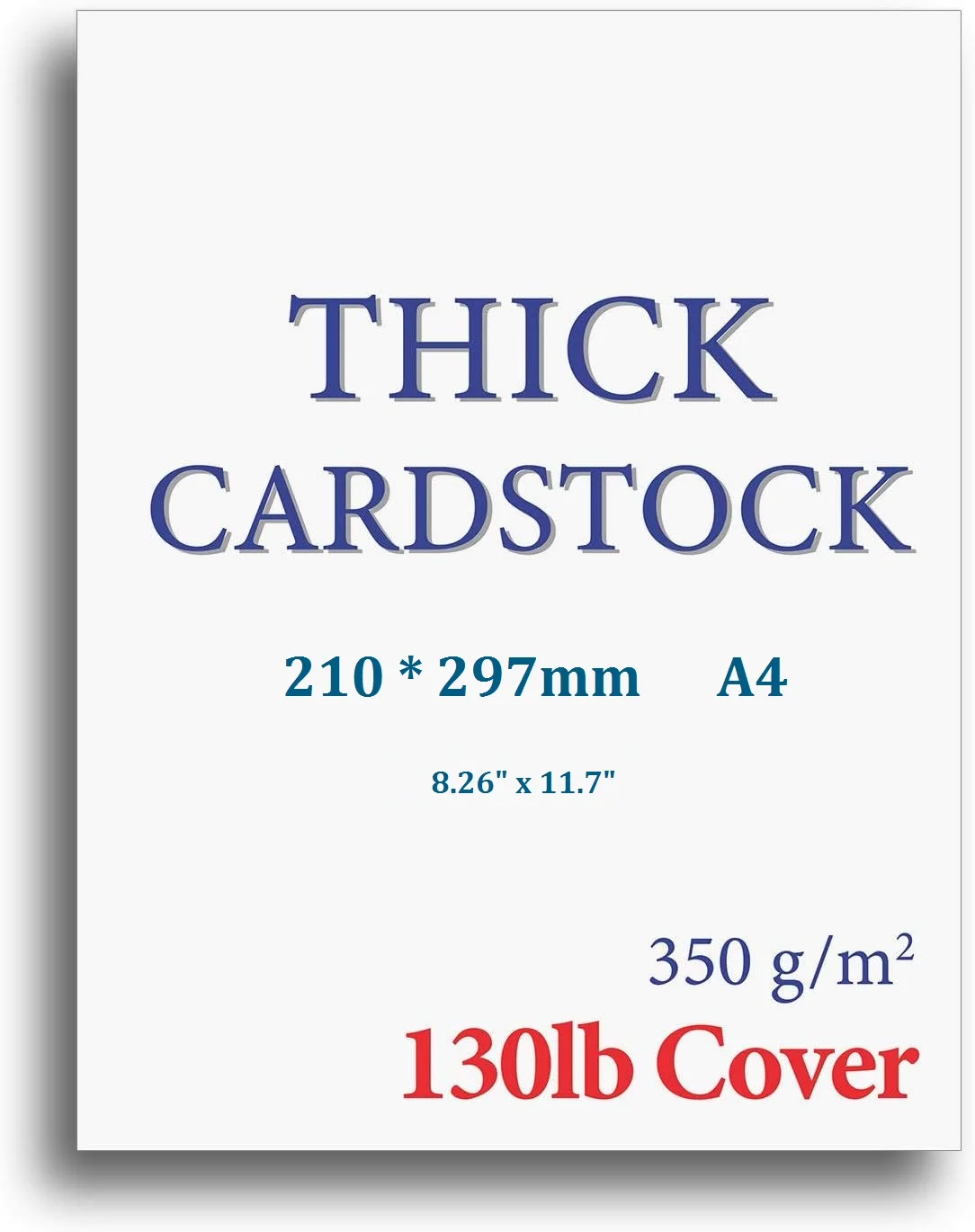 Heavy Duty Thickness 350GSM 130lb Cover 17pt Bright White Cardstock Smooth Finish Thick Paper Cards