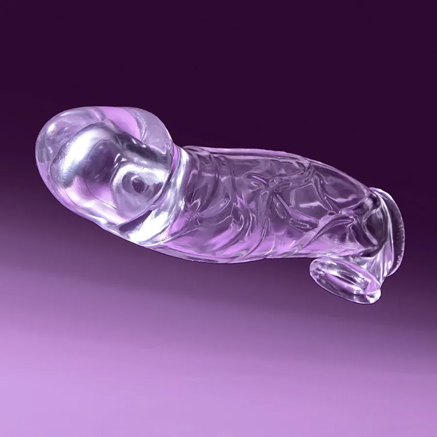3 Size Reusable Penis Sleeve, Soft Clear Cock Sleeve Penis Extender Adult Sex Toys for Men Women, Durable Penis Enlarger Male - view 4