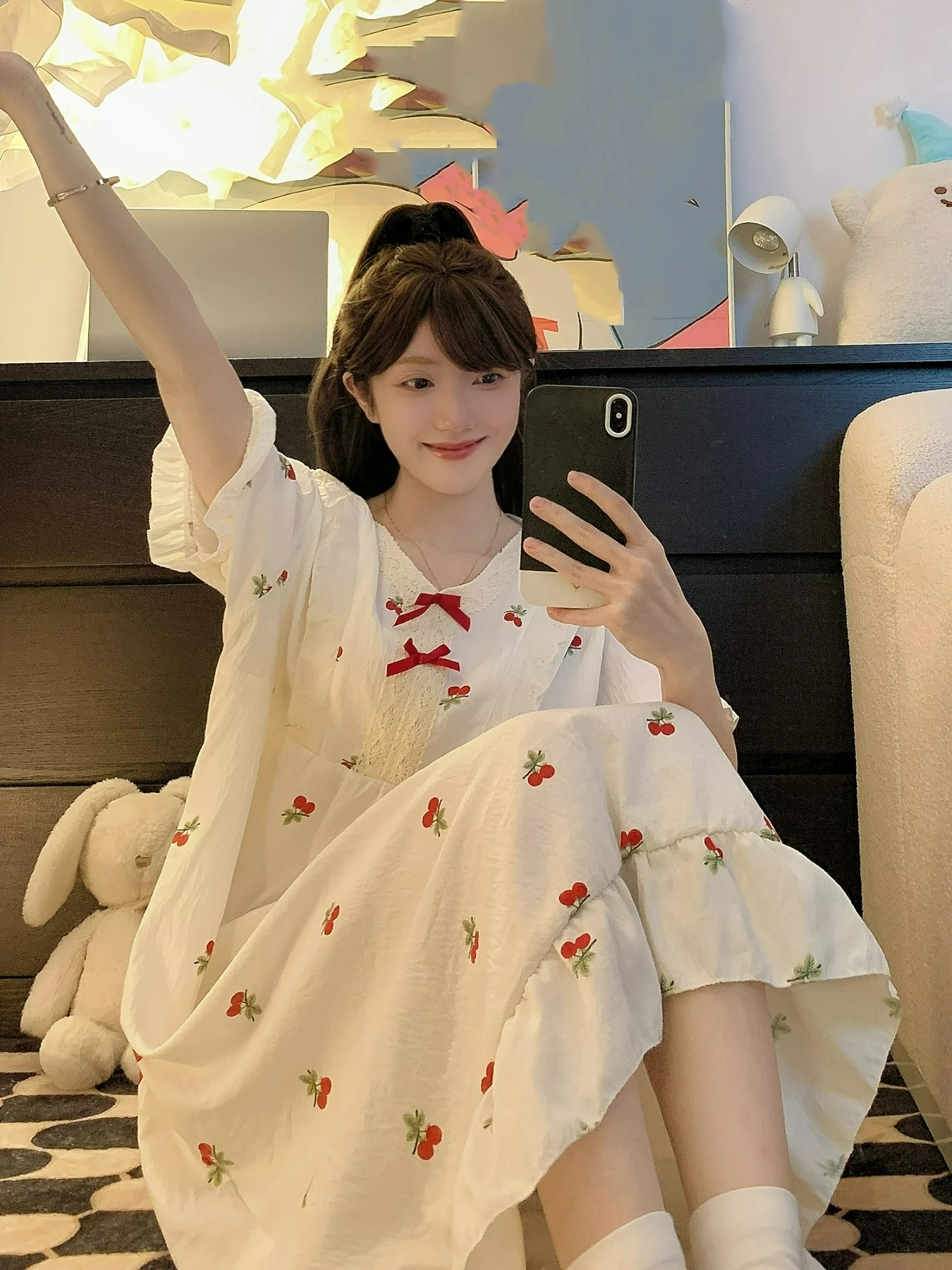 Women's Summer Plus Size Nightgown Short Sleeve Pullover  Sleepwear Big Size Comfortable Casual Elegant Homewear Korean Fashion image 2