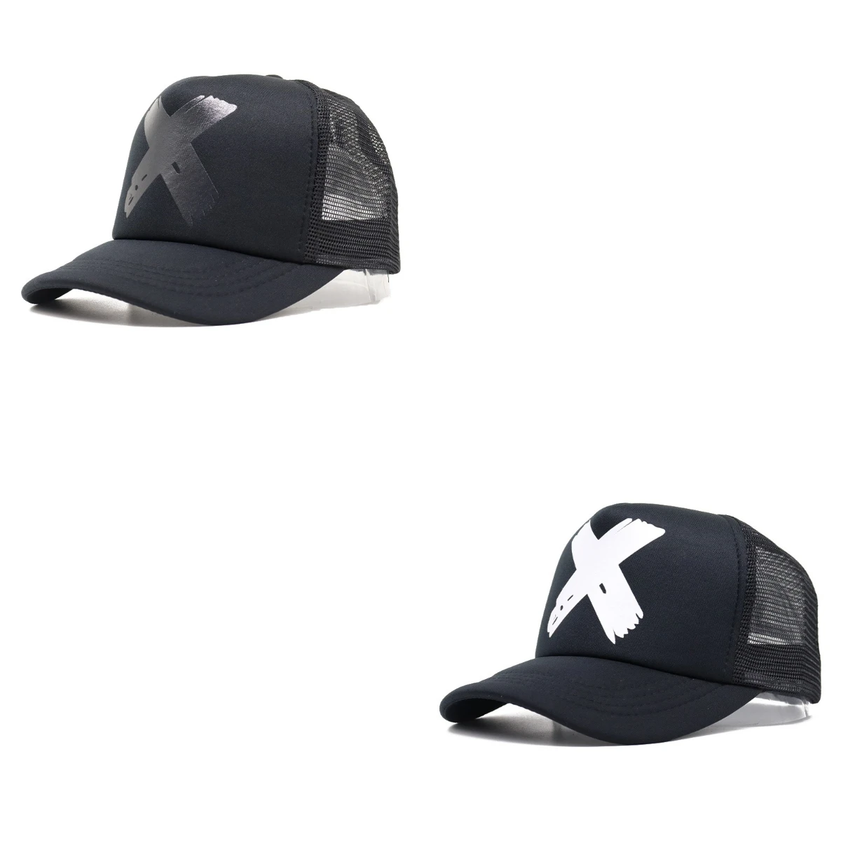 

X-letter Print Casquette Summer Unisex Camping Fishing Tourism Outdoor Sunshade Breathable Peaked Cap Lightweight Easy To Carry