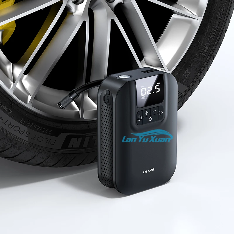 

Usams Zb215 2023 Cordless Handheld 5000Mah Battery Air Pump Mini Digital Tire Inflator Portable Multi-Function For Car